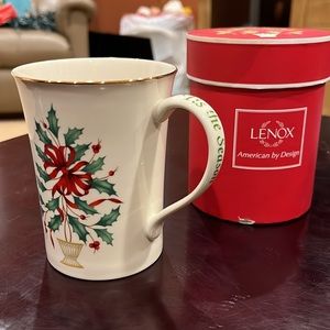 Lenox Christmas Holiday Warmest Wishes Mug Cup New In Gift Box Gold